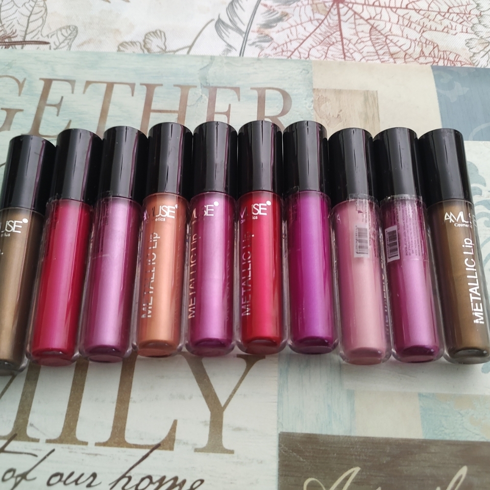 Amuse Metallic Liquid Long Lasting Lipstick (Lot of 5) Assorted Shades.